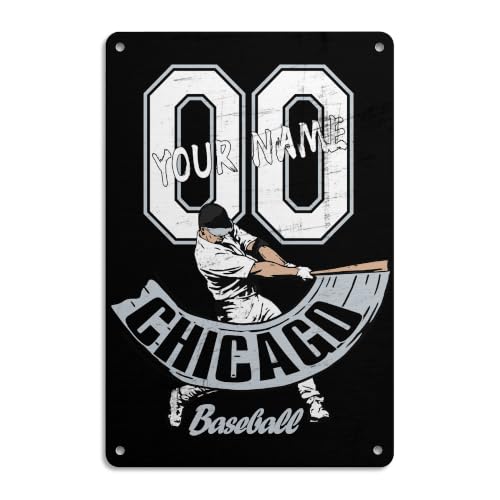 Image of ANTKING Chicago Metal Sign Custom Sign Decor for Men Youth Boy Gifts