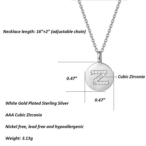 AGVANA Collana con lettera da donna in argento