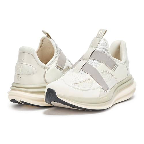 Cole Haan Cole Haan Men's Original Grand Quadstar Monk Strap Running Sneakers, Silver Birch/Dove/Ivory, 11.5-M US