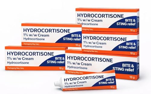 5 x Bite & Stings Relief Cream - Hydrocortisone 1% 10g Tube - Anti-Itch Cream