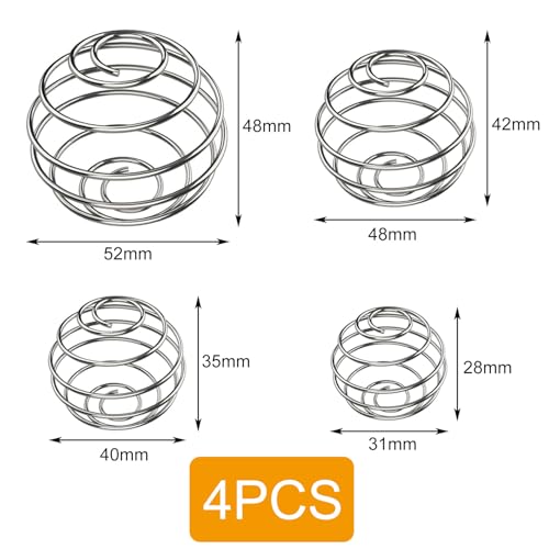 jatimdotin 4 Stück Edelstahl Shaker Kugel, Stainless Steel Shaker Ball, Frühling Blender Mixing Ball für Milk Tea, Healthy Vegetables, Milkshakes (4 Größen)