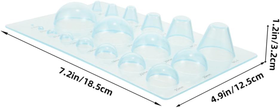 Zerodeko 5pcs Blue Plastic Quilling Half Sphere Mold with Scale, 3-Row 3D Concave-Convex Paper Craft Tool Set for DIY Paper Quilling and Spherical Shape Making