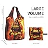 kkvhhyuo Firefighter Fireman Flame Print Large Foldable Shopping Tote Bag 1 Pc, Reusable Tote Bags Washable Travel Recycle Folding Shopping Bag For Grocery, Outdoor Camping, Daily Use #3