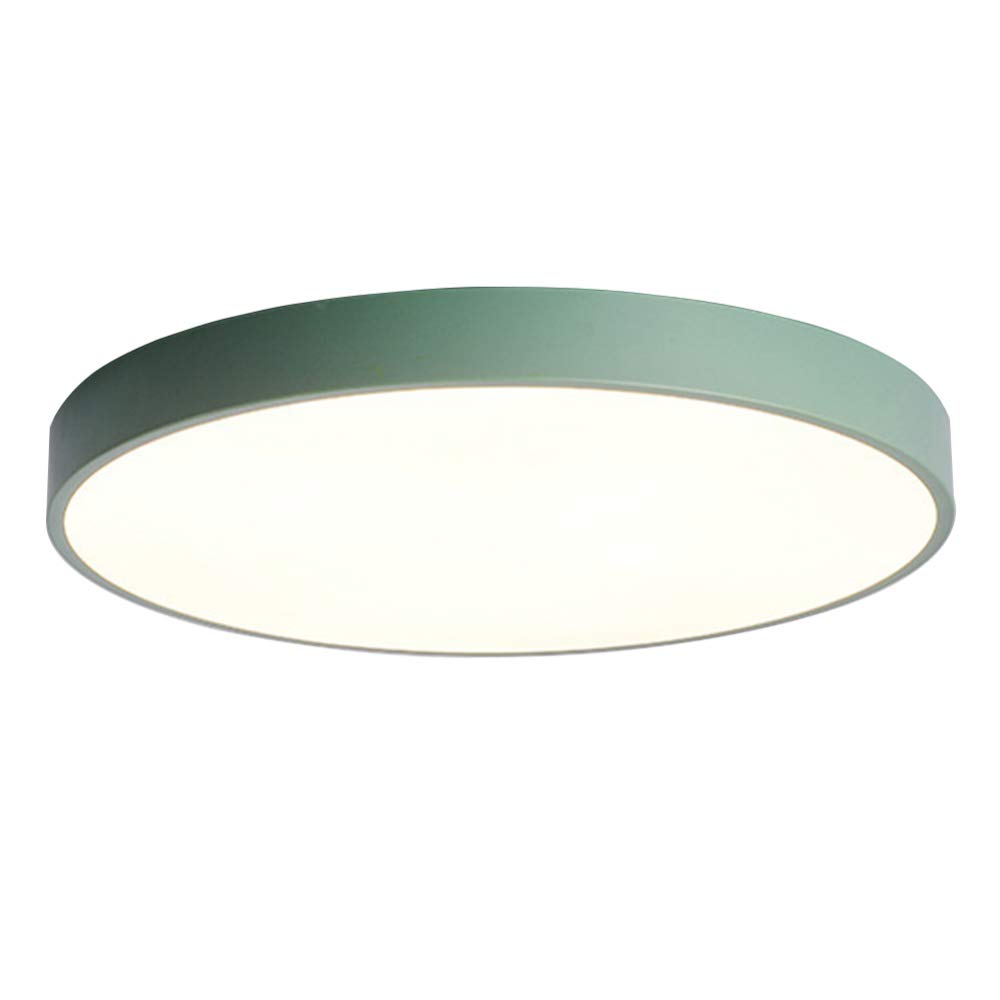 Macaron Round Ceiling Light Children's Room Modern LED Lamp For Boys Girls Bedroom Living Room Kindergarten,Green+SteplessDimming-50cm