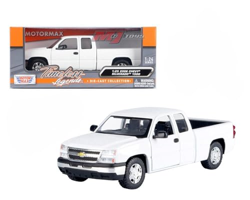 2006 1500 Pickup Truck White Timeless Legends Series 1/25 Diecast Model Car by Motormax 79393-WH