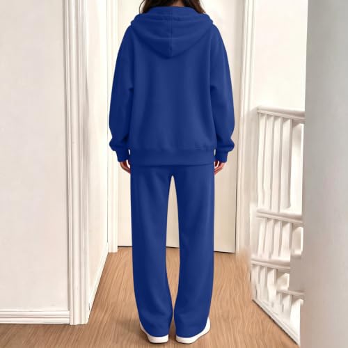 SdGgsgv Sweat Sets Women Zip Up Hoodie Wide Leg Sweat Pants Gym Sweatset - image 7