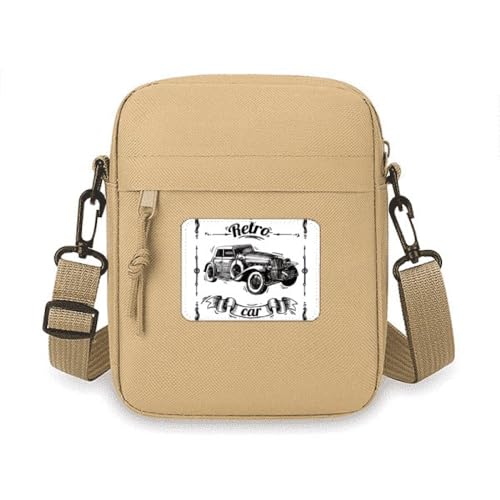 Mini sac à main motif voitures classiques peint à la main avec bandoulière