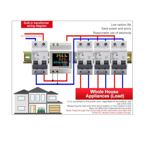 Image of Blackt Electrotech BT710FM Multifunctional Digital Energy Meter - 6-in-1 AC Voltage, Current, Power & Energy Monitor with Built-In CT, 40-300V, 100A (Regular)
