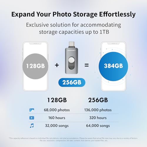 Maktar Piconizer 4: The Portable iPhone Storage Flash Drive & Memoria Externa for All Your Phone Backup Storage Needs 256GB - Thumbnail 4