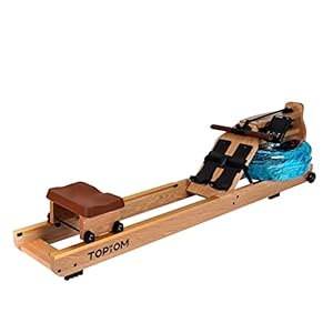 TOPIOM Water Rower Rowing Machine with TM-3 Performance Monitor, 400 lbs Max Load