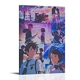 Your Name Tachibana Taki Mitsuha Miyamizu Sky Póster Pintura Decorativa Lienzo Arte de Pared Salón Póster Dormitorio Pintura, Arte de Pared Impresión de Imagen Impresión de Imagen Moderna Decoración