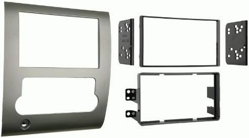 Double Din Install Car Stereo Dash Kit for a Aftermarket Radio Fits 2008-2012 Nissan Titan All Except S Trim Trim Bezel is Painted Silver