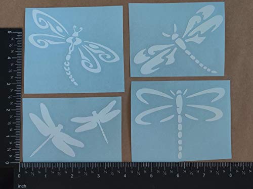 Image of Dragonfly Decals 4 Pack (White, Small ~3.5 inch)