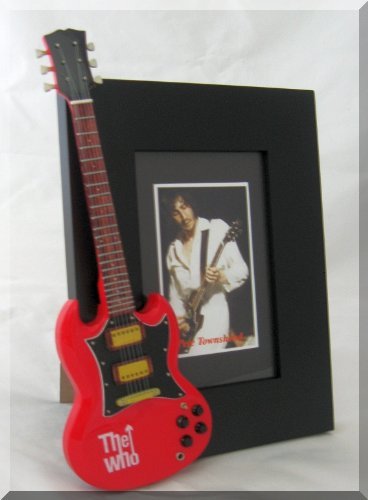 PETE TOWNSHEND Miniature Guitar Frame The WHO SG red - Les Beatles, Paul McCartney, John Lennon, RIngo Starr, George Harrison PETE TOWNSHEND Miniature Guitar Frame The WHO SG red