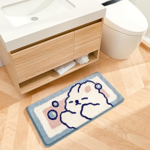 Tapis de douche chat antidérapant lavable en machine 40x80cm