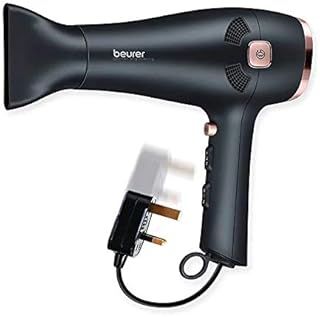 Beurer Style Pro HC55 Hair Dryer With Cable Rewind, 2000-Watt Hair Dryer With Integrated Ion Function, Slim Nozzle Attachment & Volume Diffuser Attachment, 3 Heat Settings, 2 Speed Settings