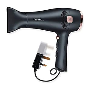 Beurer Style Pro HC55 Haartrockner mit Kabelaufwicklung, 2000 Watt Haartrockner mit integrierter Ionenfunktion, schlanker Düsenaufsatz & Volumen-Diffusor-Aufsatz, 3 Heizstufen, 2