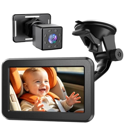 Image of Itomoro Baby Car Mirror, Back Seat Baby Car Camera with HD Night Vision Function Display, Reusable Sucker Bracket, Wide View, 12V Cigarette Lighter, Easily Observe The Baby’s Move