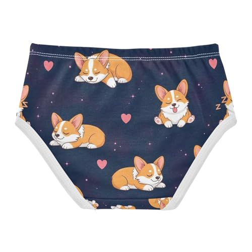 Cute Cartoon Dogs Poses Toddler Cotton Underwear, Girls Briefs, 2T–8 Years2
