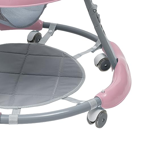 Andador para bebé, de PVC, con sombrilla y felpudo, altura y velocidad ajustables, andador para bebés, niños y niñas a partir de 6, 9, 18 meses, hasta 15 kg (rosa) - imagen 6