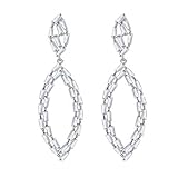 Tamaño: 5,5 cm (largo) x 1,9 cm (ancho). Peso de cada pieza: 0,29 oz. Color: plata/rosa. Material: circonita cúbica. Es resistente y hecho a mano, puedes utilizarlo de forma segura.