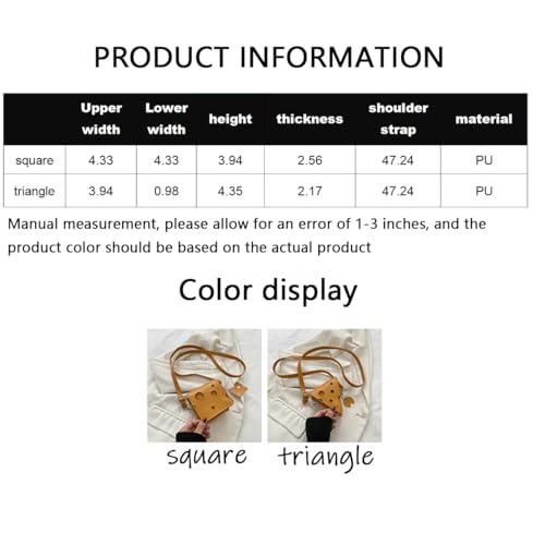 Novelty Cheese Design Crossbody Bag, Yellow Faux Leather, Mini Square Purse2