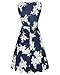 KILIG Women's Floral Print Dress,Casual Sleeveless V Neck A Line Elegant Dresses with Pockets,Floral-04,Medium