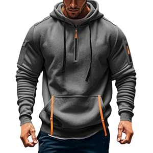 Tactical Hoodies For Men Quater Zip Up Pullover Sweatshirt Casual Workout Mens Hoodies with Pockets