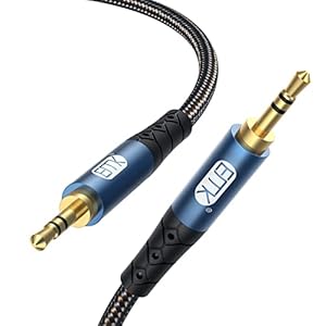 EMK AUX Cable 3.5mm Stereo Audio Male to Male TRS AUX Cord Nylon Braided Hi-Fi Sound Quality Auxiliary Audio Cable for Car, Home,Stereos,Speaker,Headphones(6.6ft/2m)