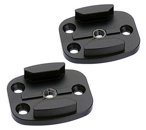 (2 Packs) Fotasy Black Aluminum Tripod Buckle Mount Adapter with 1/4