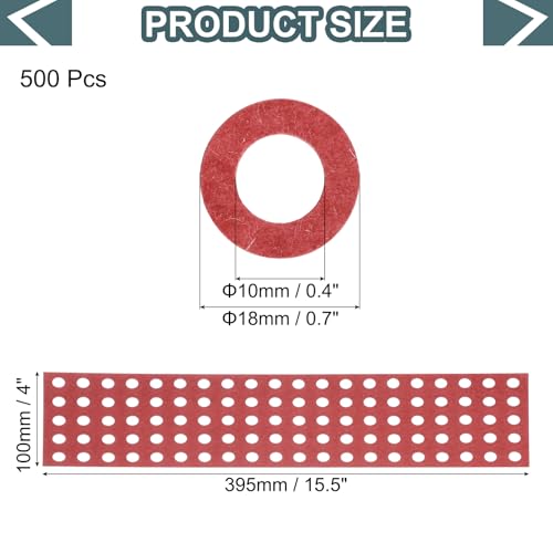 Image of MECCANIXITY 500PCS 18650 Lithium Battery Insulator Rings, Hollow Electrical Insulation Ring Adhesive Paper Cardboard Sticker, Red