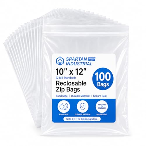 10" X 12" (100 Count) Quart Clear Reclosable Zip Plastic Poly Bags