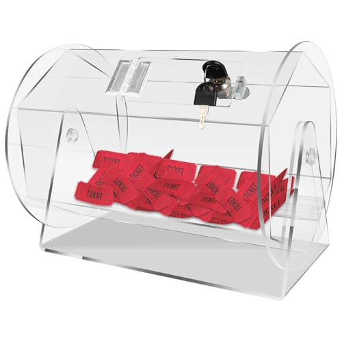 Image of Large Raffle Drum Holds 5000 Tickets, Raffle Spinner Box for Lottery Bingo Games