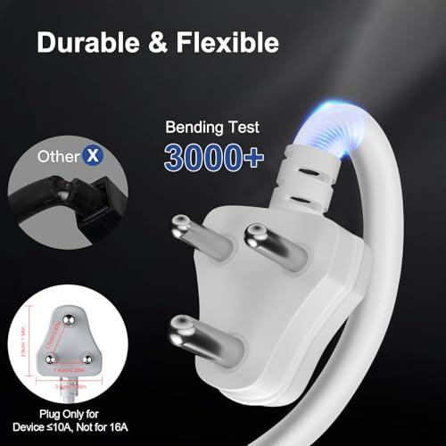 Image of Hoteon Extension Board with 10 Meters Heavy Duty Long Wire Cord, Single Outlet Socket 2500W 10A Expandable Electric Extension, 3 Pins Extension Cord for Indoor Outdoor Use (10M / Grey)-1PCS