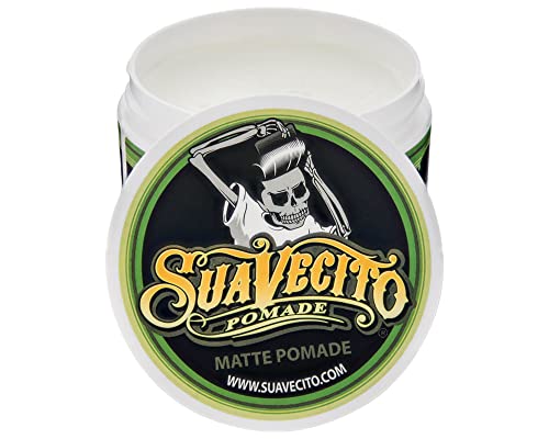 Suavecito Pomade Matte (Shine-Free) Formula 4 Oz, 1 Pack - Medium Hold Hair Pomade For Men - Low Shine Matte Hair Paste For Natural Texture Hairstyles #TOP1