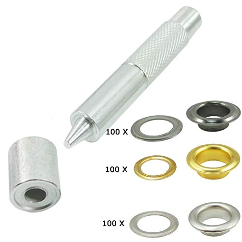 Innetoc 200 Sets - Grommet Eyelets 8Mm 5/16" Inside Diameter 600# With Setting Tool Canvas Clothes (5/16", Mixed) #TOP1