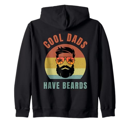 Cool Dads Have Beards Funny Bearded Dad Retro Vintage Felpa con Cappuccio