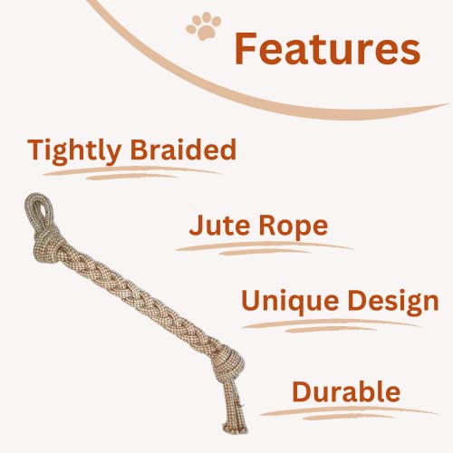 Image of Foodie Puppies Durable Jute Rope Chew Toy for Small to Medium Dogs and Puppies - 12inch Long (Color May Vary) | Chewing, Playing, Teething, and Training