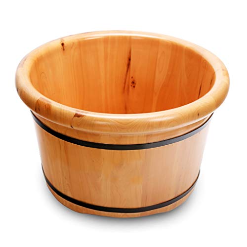 Baño de pies de madera con masaje, 25 cm alto miniatura 3