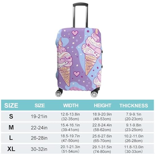 Travel Luggage Cover Elastic Suitcase Cover Light Purple Ice Cream Luggage Cover Anti-Scratch Suitcase Protector Washable Dustproof Baggage Cover Fits 18-32 Inch Luggages M2