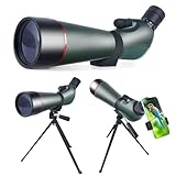 20-60x80 Spotting Scopes with Tripod & Phone Adapter,Advanced Prism for Crisp Imaging,Waterproof Fogproof Design for All-Weather Observation, Perfect for Bird Watching, Hunting & Wildlife Viewing