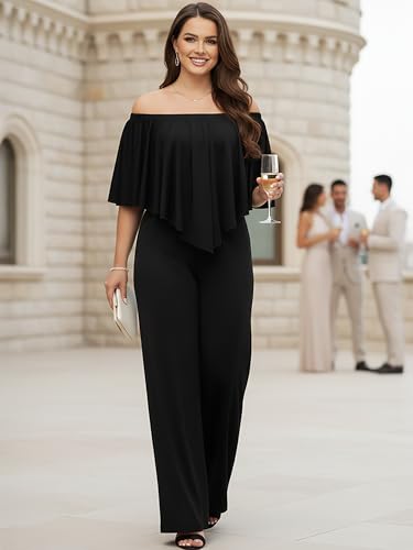 Image of KOH KOH Womens Long Pant Strapless Off Shoulder Pockets One Piece Jumpsuit