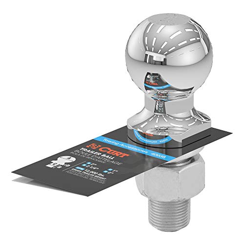Image of CURT 40038 Chrome Trailer Hitch Ball, 12,000 lbs, 2-Inch Diameter, 1 x 2-1 /4-Inch Shank