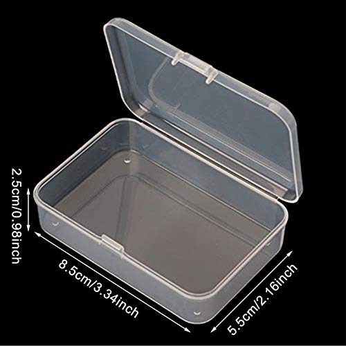 Image of 30pcs Rectangle Mini Clear Plastic Storage Containers Box Case with lid for Small Items, Bead, Jewelry, and Other Craft Projects (M: 3.3 * 2.1 * 0.9inch)