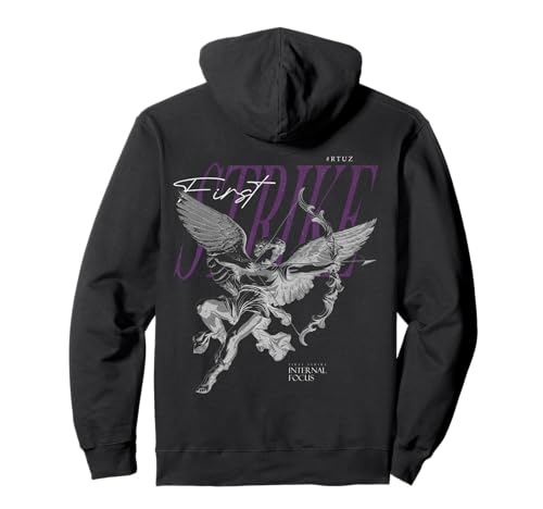 Modern hip hop vintage Angel urban back print streetwear Pullover Hoodie, Small