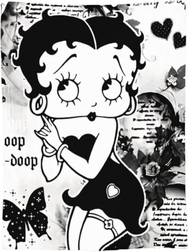 毛布 ベティちゃん ベティブープ ブランケット 春夏用 100x75cm シングル 寒さ対策 暖かい 軽量 洗える 膝掛け ひざ掛け 静電気防止 吸湿発熱 柔らかく肌触り 吸水速乾 フランネル マイクロファイバー モコモコ 掛け布団 ふわふわ タオルケット