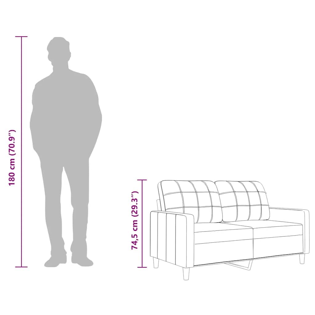 vidaXL Sofá de 2 plazas de Tela Gris Claro 140 cm, sofá, sofá tapizado, sofá de 2 Personas, sofás, sofá de salón, sofá de Dos Personas, sofá de Tela