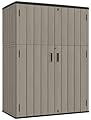 KINYING Outdoor Vertical Storage Shed,57 Cu.ft Outdoor Storage Cabinet Waterproof,Resin Sheds & Outdoor Storage Clearance for Garden,Patio,Backyard,Lockable (Brown)
