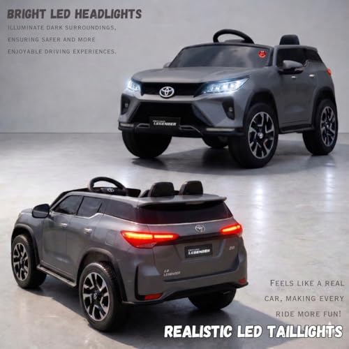 Image of 12V Fortuner Legender Kids Ride On M-7588 Car | 6V Dual Motor | Remote Control | LED Lights | Music & Bluetooth (Grey)