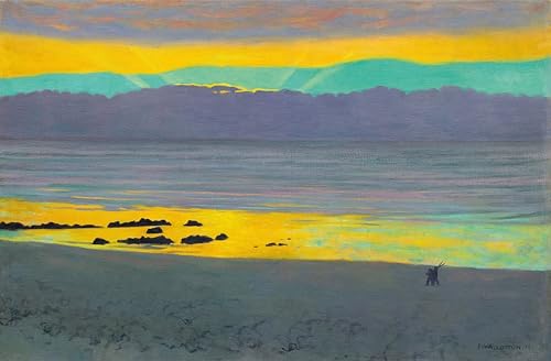 Affiches et impressions Coucher de soleil jaune et vert Vallotton déco 60x90